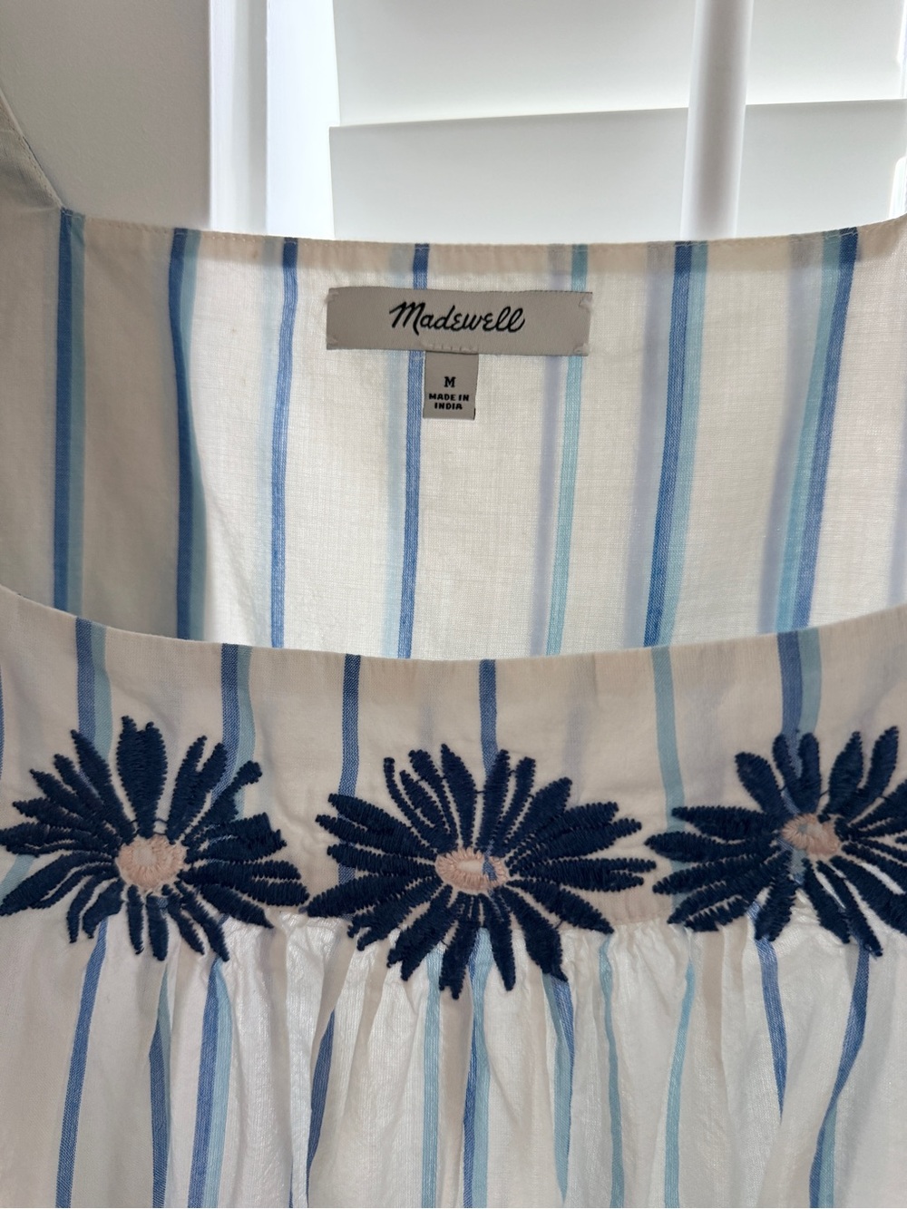 Madewell Floral Embroidered Stripe Top size M - Picture 6 of 7